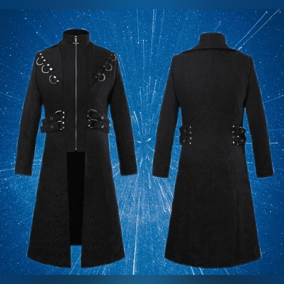 COPY - Mens Fashion Medieval  Gothic Coat - Picture 3 of 12